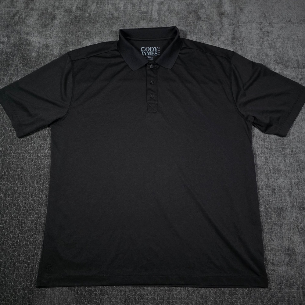 Cody James Core Mens XL Black Performance Short Sleeve Polo Shirt Athleisure